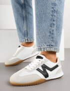  Sneakers Alb-Negri în stil tenis Decorați cu Aplicație Tanelis