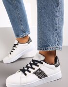  Sneakers Alb-Negru Cu șireturi Cu inserții Danthe