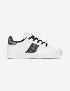  Sneakers Alb-Negru Cu șireturi Cu inserții Danthe