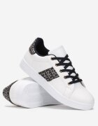  Sneakers Alb-Negru Cu șireturi Cu inserții Danthe