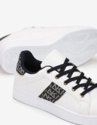 Sneakers Alb-Negru Cu șireturi Cu inserții Danthe