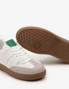  Sneakers Alb-Verde în Stilul Tenisilor Iconici cu Talpă de Cauciuc Poseiama