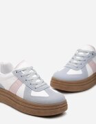 Sneakers Albastru-Alb pe talpă groasă cu cusături decorative Ysdole
