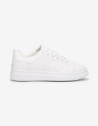 Sneakers albe legate cu talpă plată cu inserție la modă Zanelih