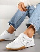  Sneakers albi în stil tenis decorați cu patch Tanelis