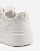  Sneakers Albi pe Platformă Joasă cu Pandantiv și Șireturi Decorative Salam