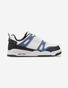  Sneakers albi și bleumarin cu șireturi cu numeroase inserții din piele ecologică Gwendias