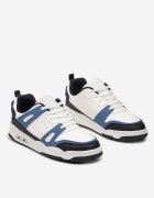  Sneakers albi și bleumarin cu șireturi cu numeroase inserții din piele ecologică Gwendias
