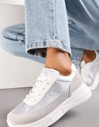  Sneakers Argintii cu Circonii Fine Hinekle