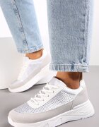  Sneakers Argintii cu Circonii Fine Hinekle