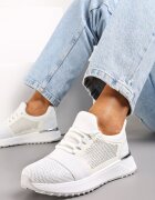  Sneakers Argintii decorați cu plasă și sclipici și cu plasă pe talpă groasă Celandria