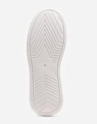  Sneakers Bej-Alb Vices pe Platformă cu Perforații și Aplicație Geometrică Vilvesia