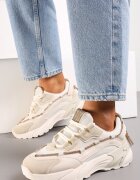  Sneakers bej cu șiret decorativ cu zirconii Saerina