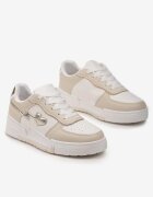  Sneakers bej cu șireturi cu talpă groasă cu aplicații cu sclipici Anaieli
