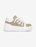  Sneakers Bej închis cu platformă cu șireturi late Aklilu