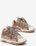  Sneakers Bej închis cu șireturi late Nolita