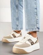  Sneakers Bej pe platformă cu decorațiuni metalice Fonarien