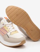  Sneakers Bej-Portocalii cu platformă joasă și inserții decorative Ysabeltia