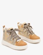  Sneakers de streetwear Bej închis cu talpă groasă decorate cu inserții contrastante Kaittane