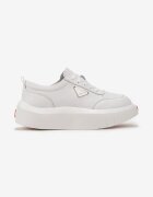  Sneakers din Piele Albi pe Platformă cu Inserție Mică Laterală Renipa
