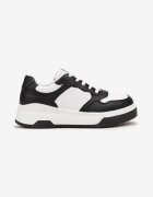  Sneakers Negri-Albi Cu șireturi Cu talpă groasă Ainne