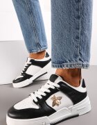  Sneakers Negri cu Broșă cu Perlă în formă de Insectă Zuriana
