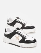  Sneakers Negri cu Broșă cu Perlă în formă de Insectă Zuriana
