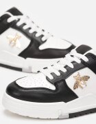  Sneakers Negri cu Broșă cu Perlă în formă de Insectă Zuriana