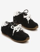  Sneakers Negri Decorați cu Cusături și Șiret Dublu Telisaria