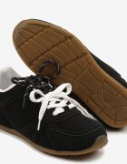 Sneakers Negri Decorați cu Cusături și Șiret Dublu Telisaria