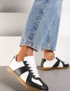 Sneakers Negru-Alb cu Cusături sub Glezne Taviana