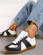  Sneakers Negru-Alb cu Cusături sub Glezne Taviana