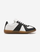 Sneakers Negru-Alb cu Cusături sub Glezne Taviana