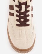  Sneakers pe platformă din cauciuc embosat decorate cu barete Naifeh Bej