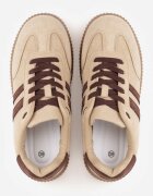  Sneakers pe platformă din cauciuc embosat decorate cu barete Naifeh Bej închis