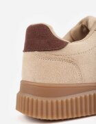  Sneakers pe platformă din cauciuc embosat decorate cu barete Naifeh Bej închis
