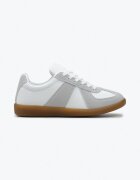  Sneakers Tenisi Gri-Albe cu Cusături Decorative Sumina