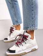  Sneakerși Alb-Negru Decorați cu sclipici cu șireturi originale Patricie