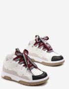  Sneakerși Alb-Negru Decorați cu sclipici cu șireturi originale Patricie