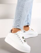  Sneakerși Alb-Verde cu Platformă și Aplicații Bijuterii Detașabile pe Șireturi Tamaki