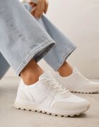  Sneakersi Albi Cu șireturi Cashe