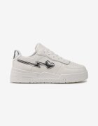  Sneakersi Albi Cu șireturi cu Talpă Groasă cu Aplicații Sclipitoare Anaieli