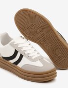  Sneakerși Albi Tip Tenisi Iconici cu Talpă Groasă cu Relief Lisanitea
