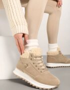  Sneakerși Bej închis De iarnă cu blană artificială Turelia