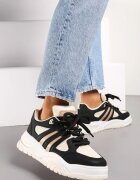  Sneakerși negri cu talpă groasă cu sclipici Lenema