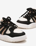  Sneakerși negri cu talpă groasă cu sclipici Lenema