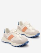  Sneakersi Portocalii din Piele Naturală Decorați cu Inserții din Ecosemis Xanthipe