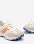  Sneakersi Portocalii din Piele Naturală Decorați cu Inserții din Ecosemis Xanthipe