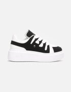  Sneakersy Alb-Negru cu Talpă Groasă Joase Alisis