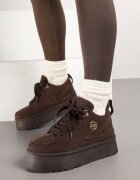  Sneakersy Maro din Piele întoarsă ecologică cu Talpă Groasă Căptușiți cu Blană Senavel
